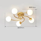 Curved Arm Glass Globe Ceiling Light – Orivex – Product Detail 12