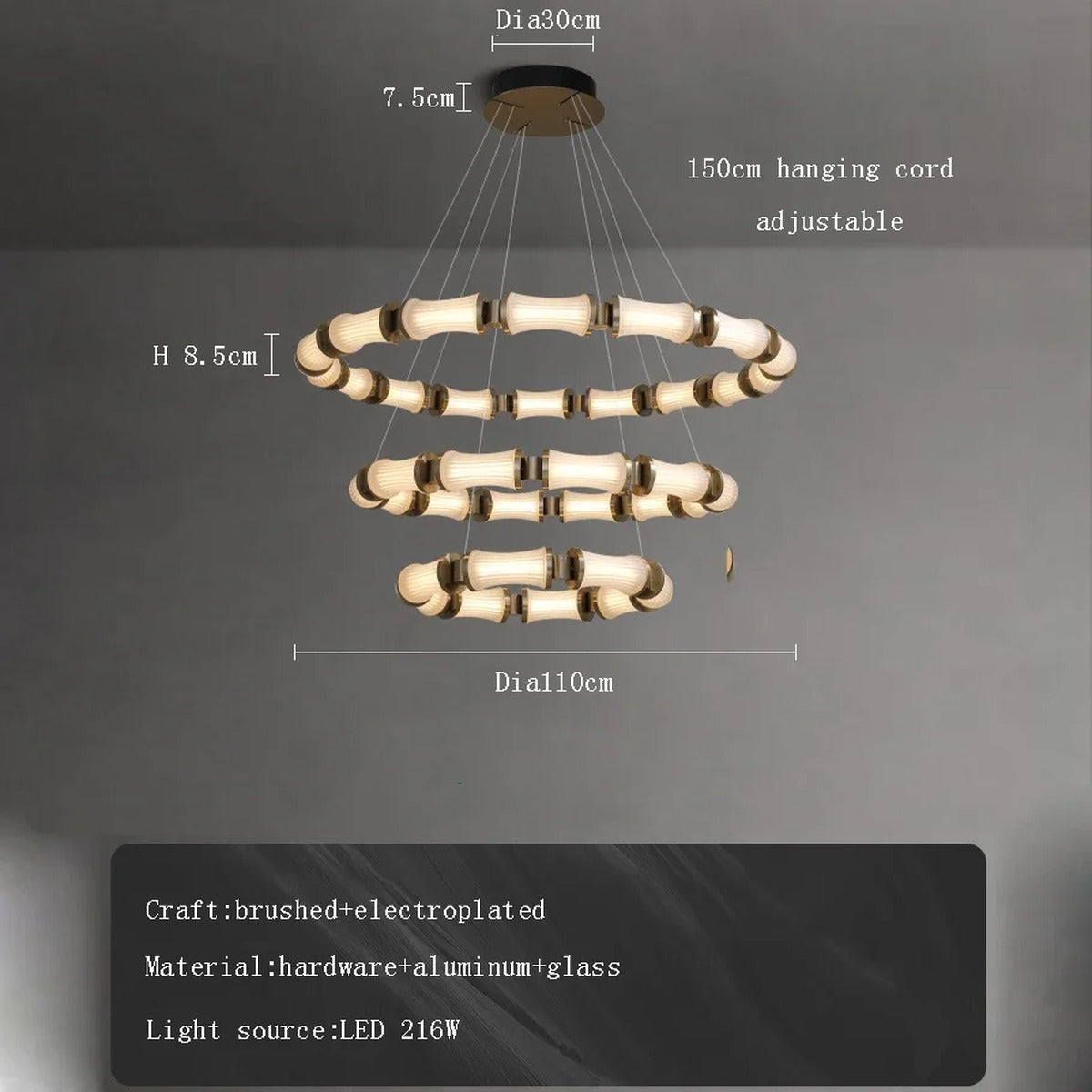 Modern Chandelier Velelix — Dia110cm 3