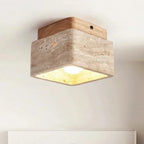 Stone Geometric Ceiling Light Terralith – Hero Shot