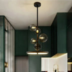 Halo Ring & Glass Globe Cluster Chandelier – Convex – Lifestyle View 2