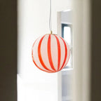 Candy-Stripe Swirl Glass Globe Pendant – Novaro – Lifestyle View 2