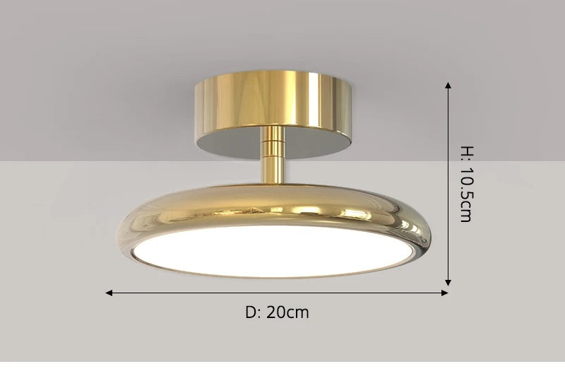 Nyvaro Swivel Halo Spotlight Ceiling Light – Gold Finish, Dimensions