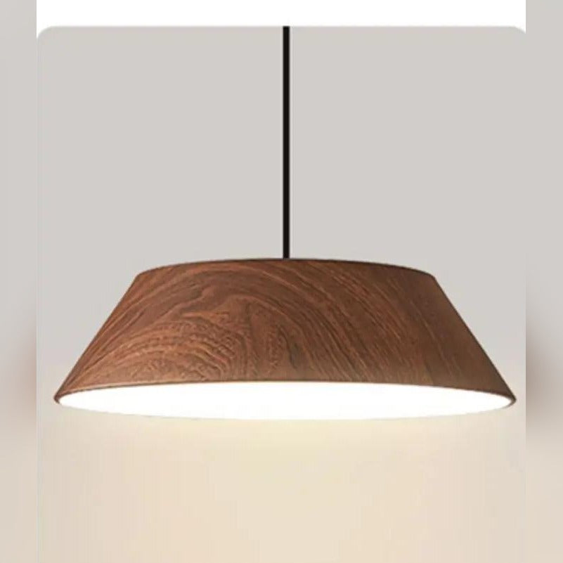 Wood-Grain Dome Pendant Light Oaklyn – Style A, Walnut finish