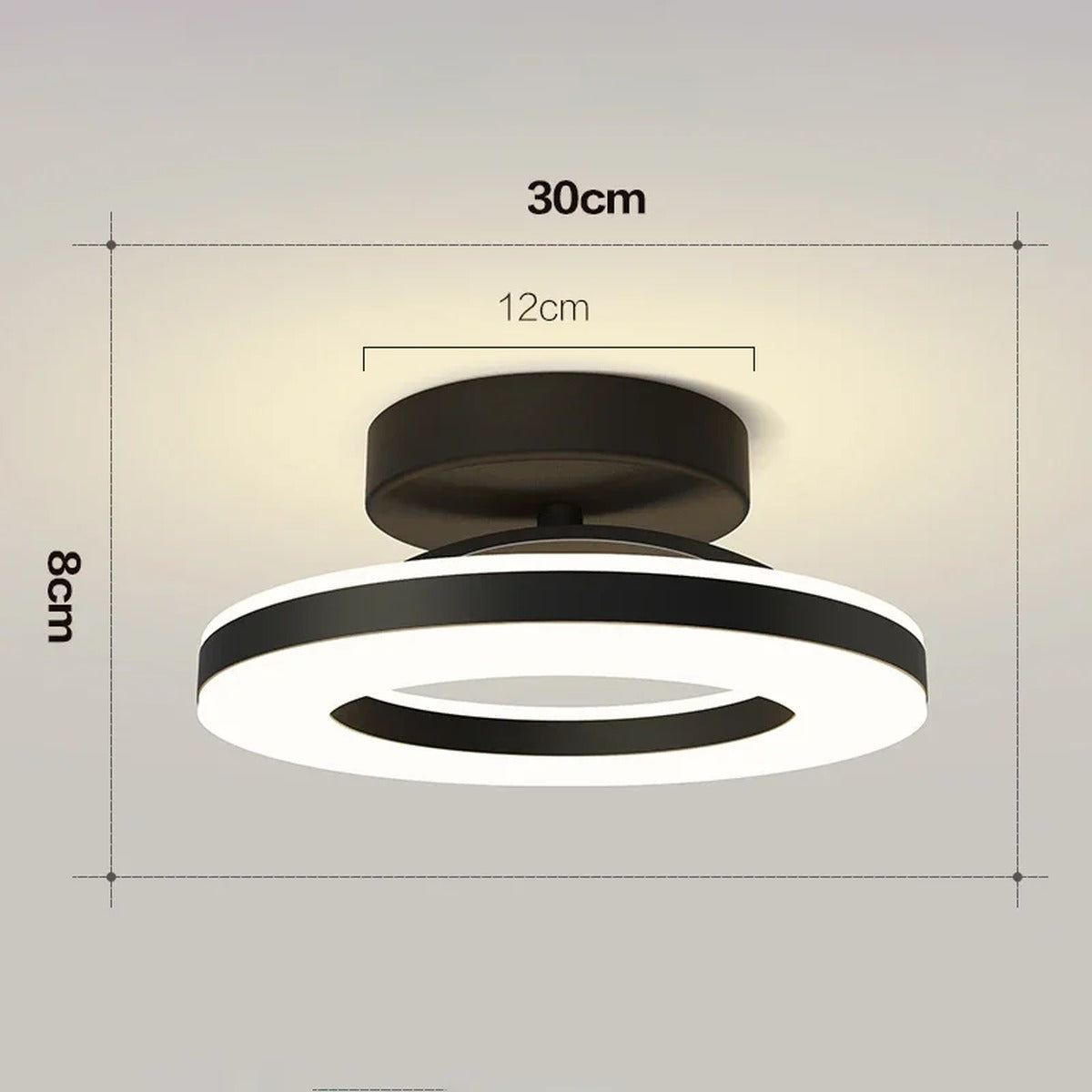 Modern Ceiling Light Vel3147 — Black 30cm