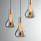 Smoked Glass & Wood Core Teardrop Pendant & Table Lamp – Meridax – Hero Shot