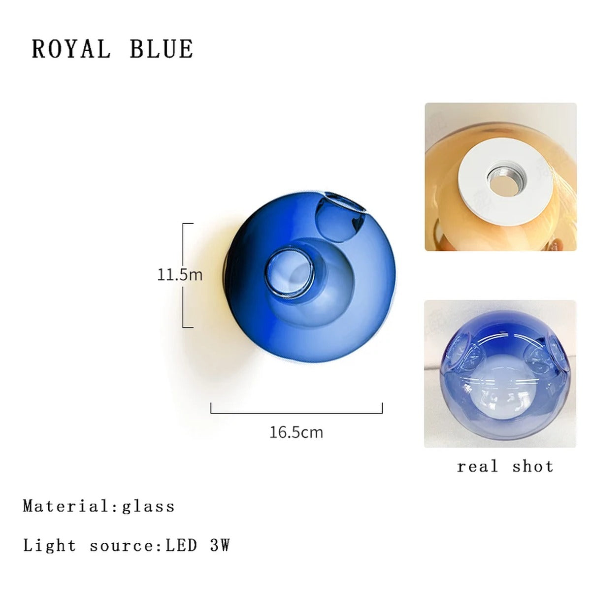 Coloured Glass Globe Wall Sconce – Chrometh – Product Detail 9