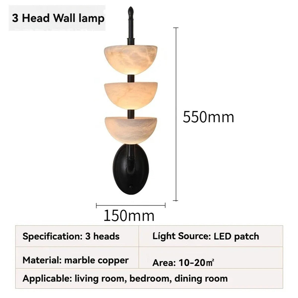 Triple Alabaster Bowl Stack Wall & Pendant Light – Kolvent – Product Detail 8