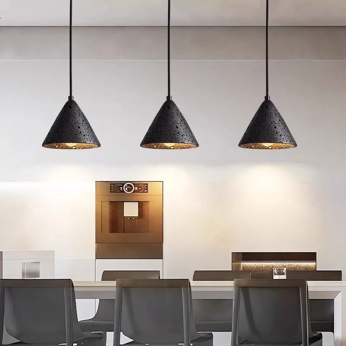 Volcanic Stone Cone Pendant Light – Vestron – Lifestyle View 3