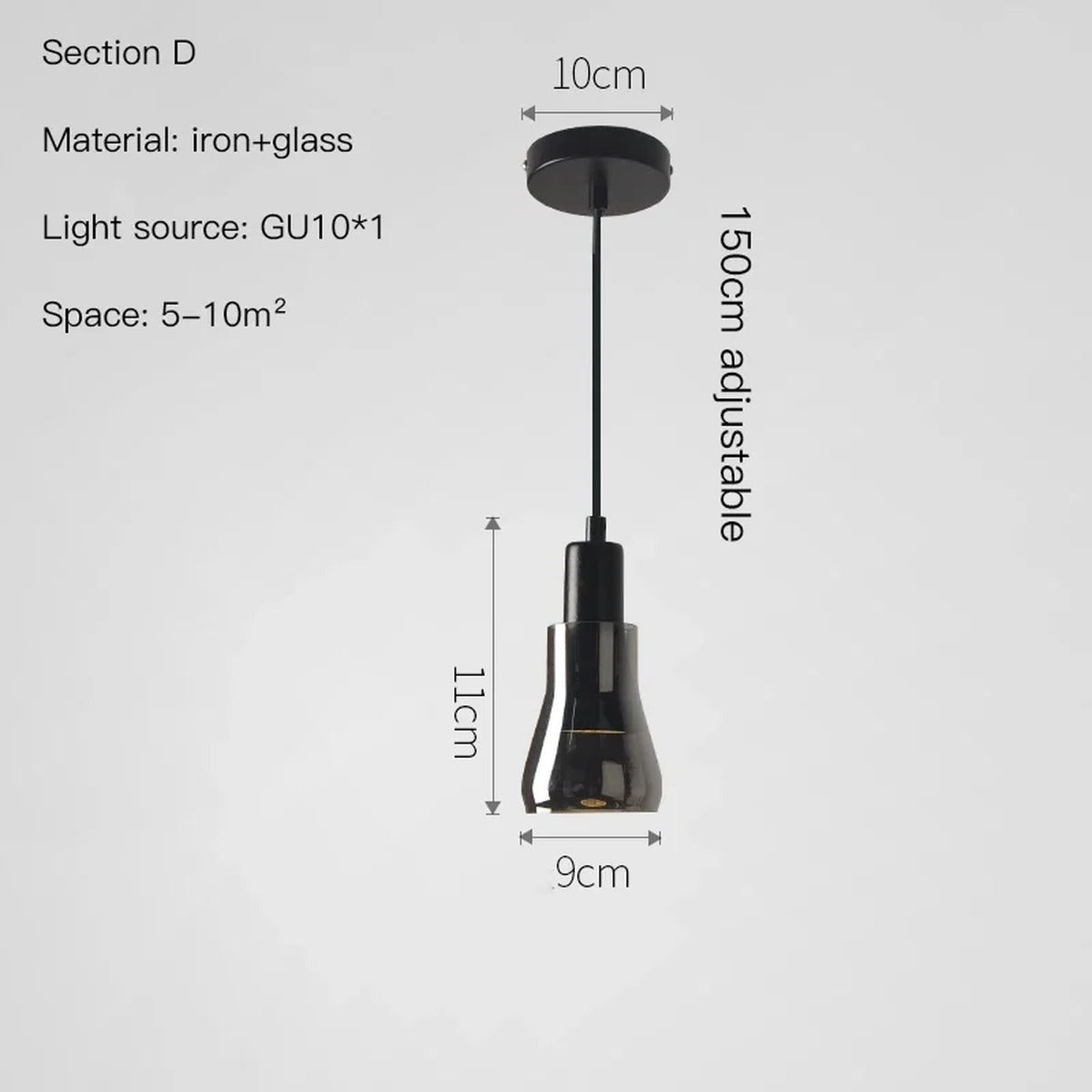 Torvalis Single Pendant – Tulip Shade, dimensions