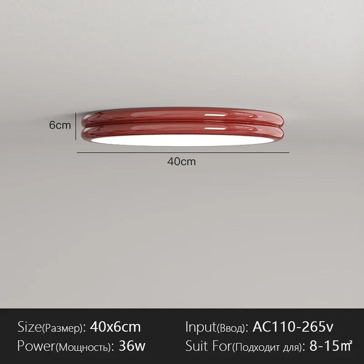 Glossy Double Ring LED Ceiling Light – Sylvan – Product Detail 20