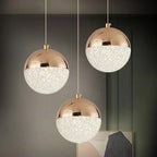 Sand-Textured Crystal Sphere Chandelier Orvenna — lifestyle detail
