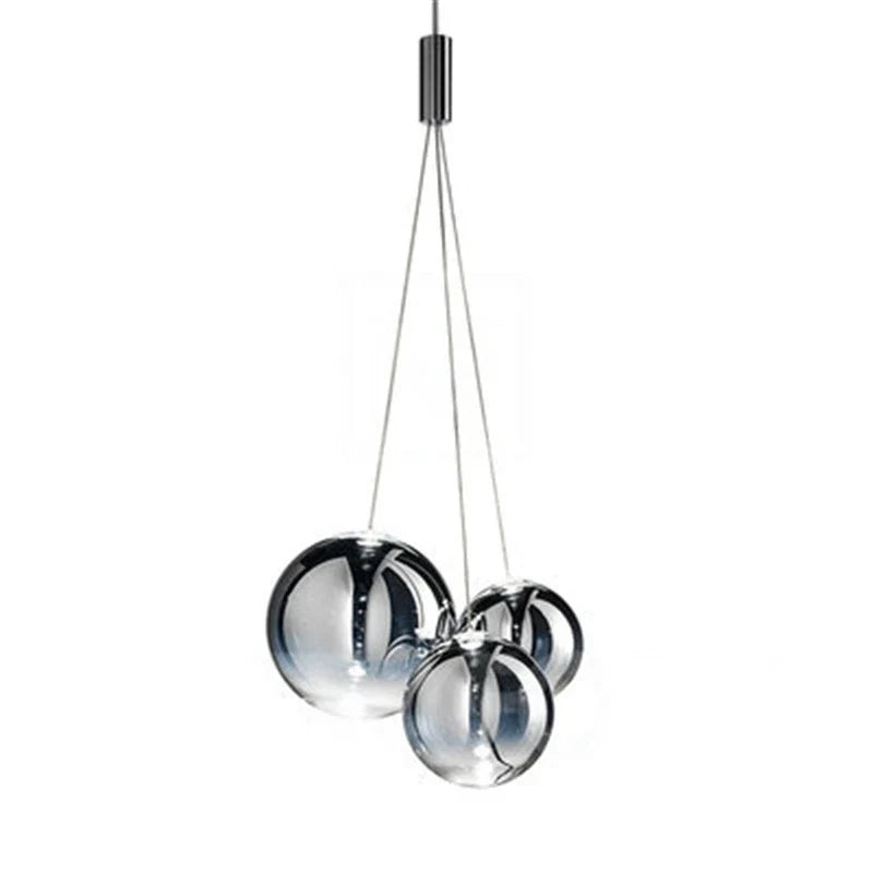 Modern Glass Bubble Cluster Chandelier Farventh – 3-Globe Cluster, Smoke Gray