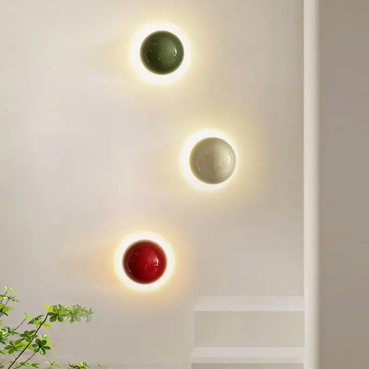 Ceramic Globe Backlit Wall Sconce – Helianthos – Lifestyle View 2