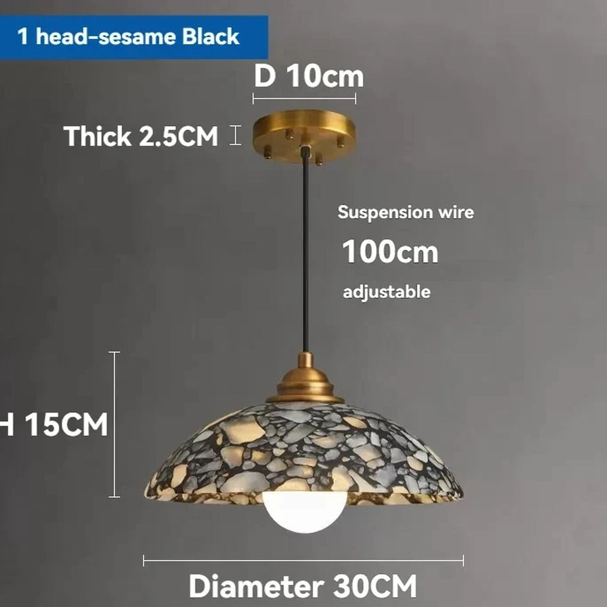 Terrazzo Dome Pendant & Bar Chandelier – Coluxen – Product Detail 7
