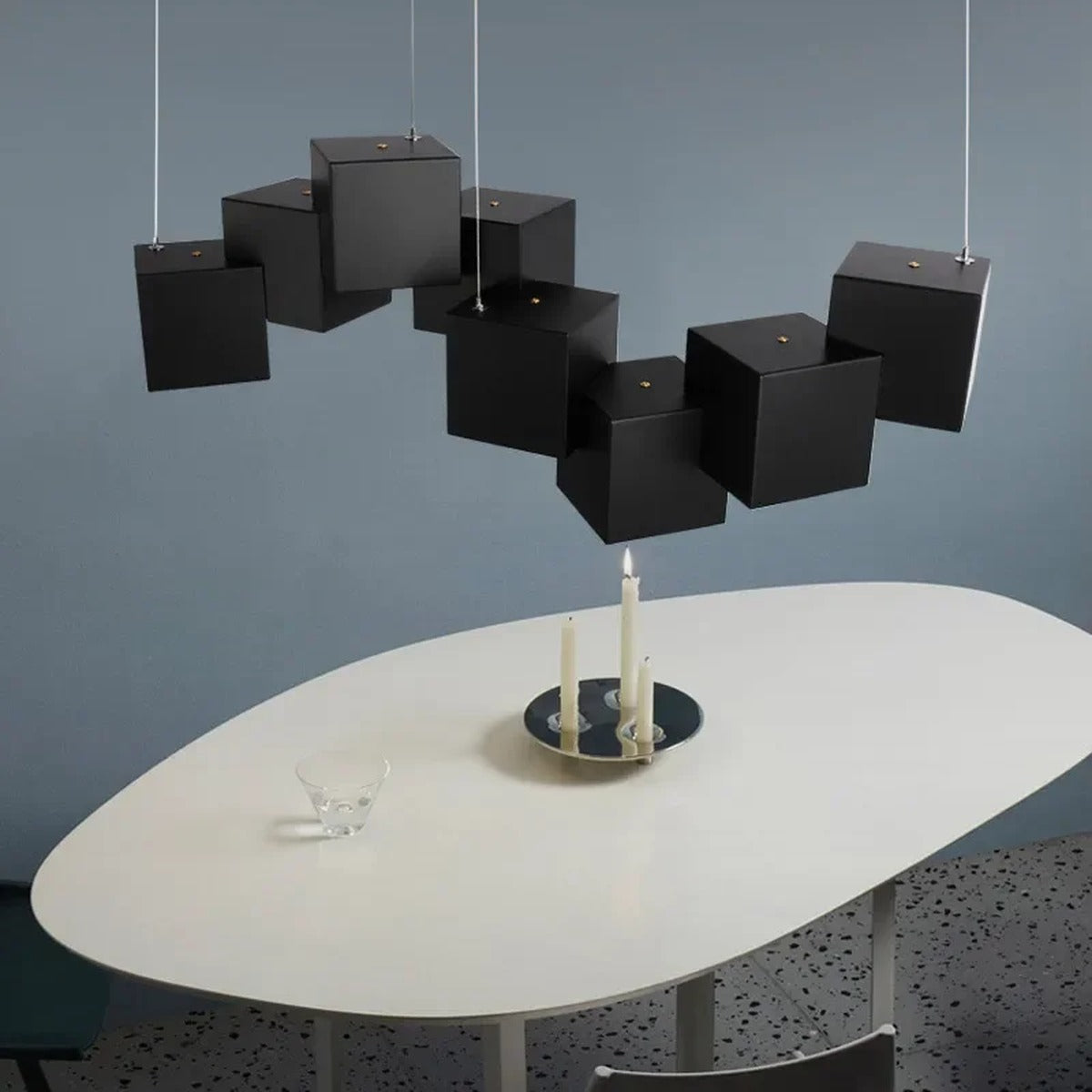 Geometros multi-cube LED pendant bar light architectural