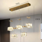 Spiral Crystal Cascade Staircase Chandelier Xelvara – 5 Heads Long