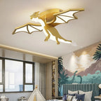 Children's Novelty Gold Dragon Ceiling Light Draevorn – Hero Shot