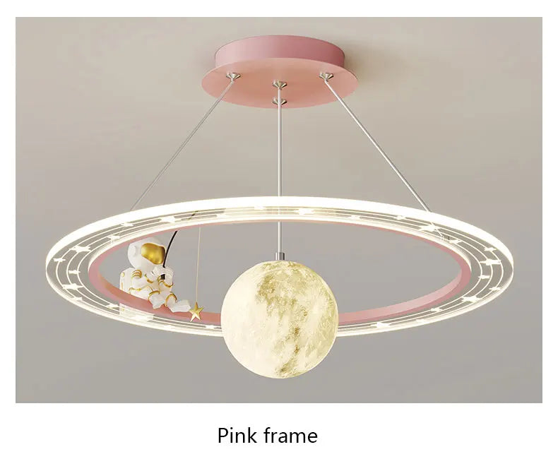 Stellion cosmic astronaut pendant light, Pink finish, studio shot