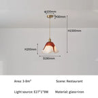 Florvane ombré glass pendant light, Garnet, single dimensions