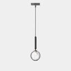 Modern Glass Globe Pendant Light Hovrix - Single Pendant, Black & Clear Glass