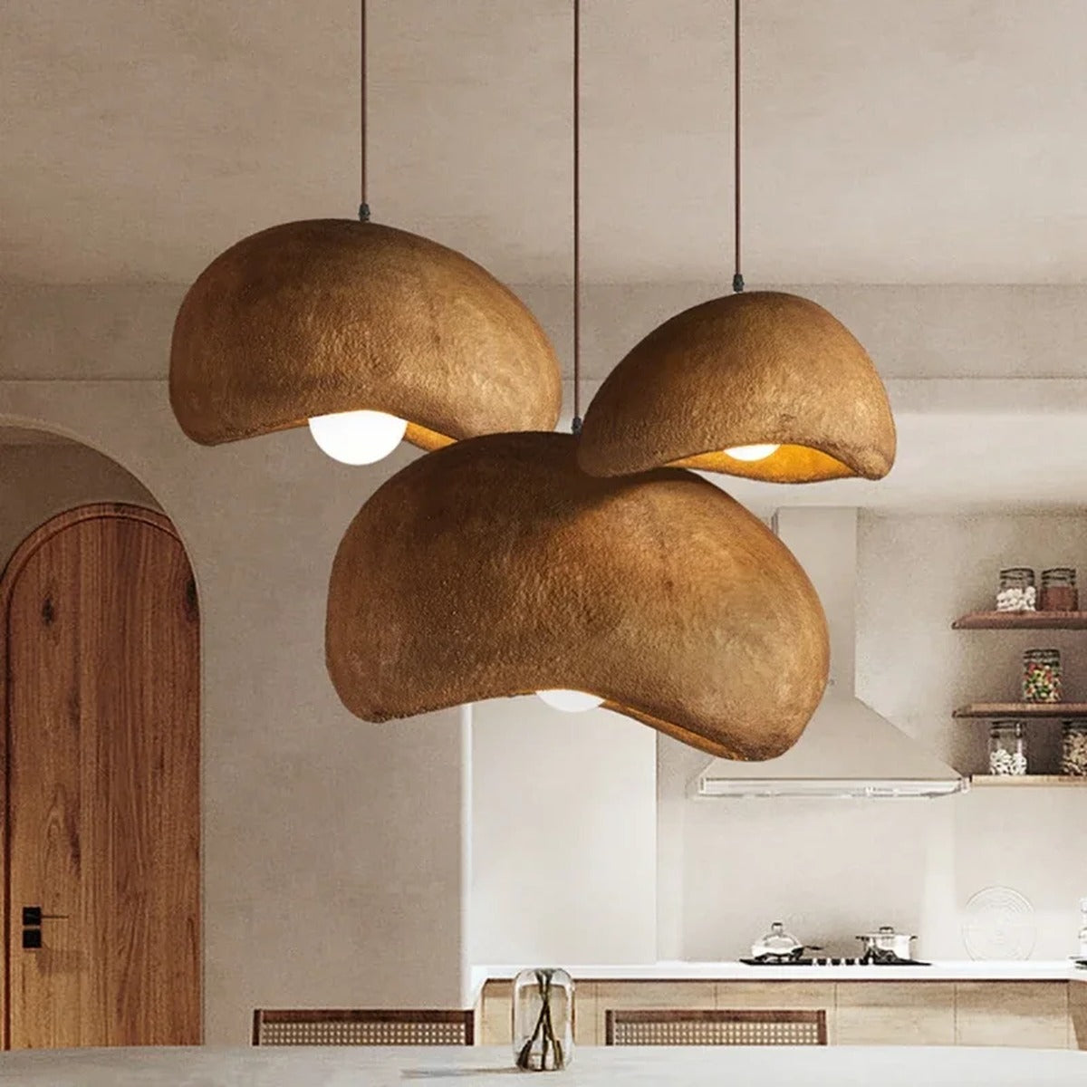 Sculptural Wabi-Sabi Pendant Light Benixo – Lifestyle View 3