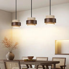 Travertine Drum Pendant Bar Light – Kevorn – 3 Heads