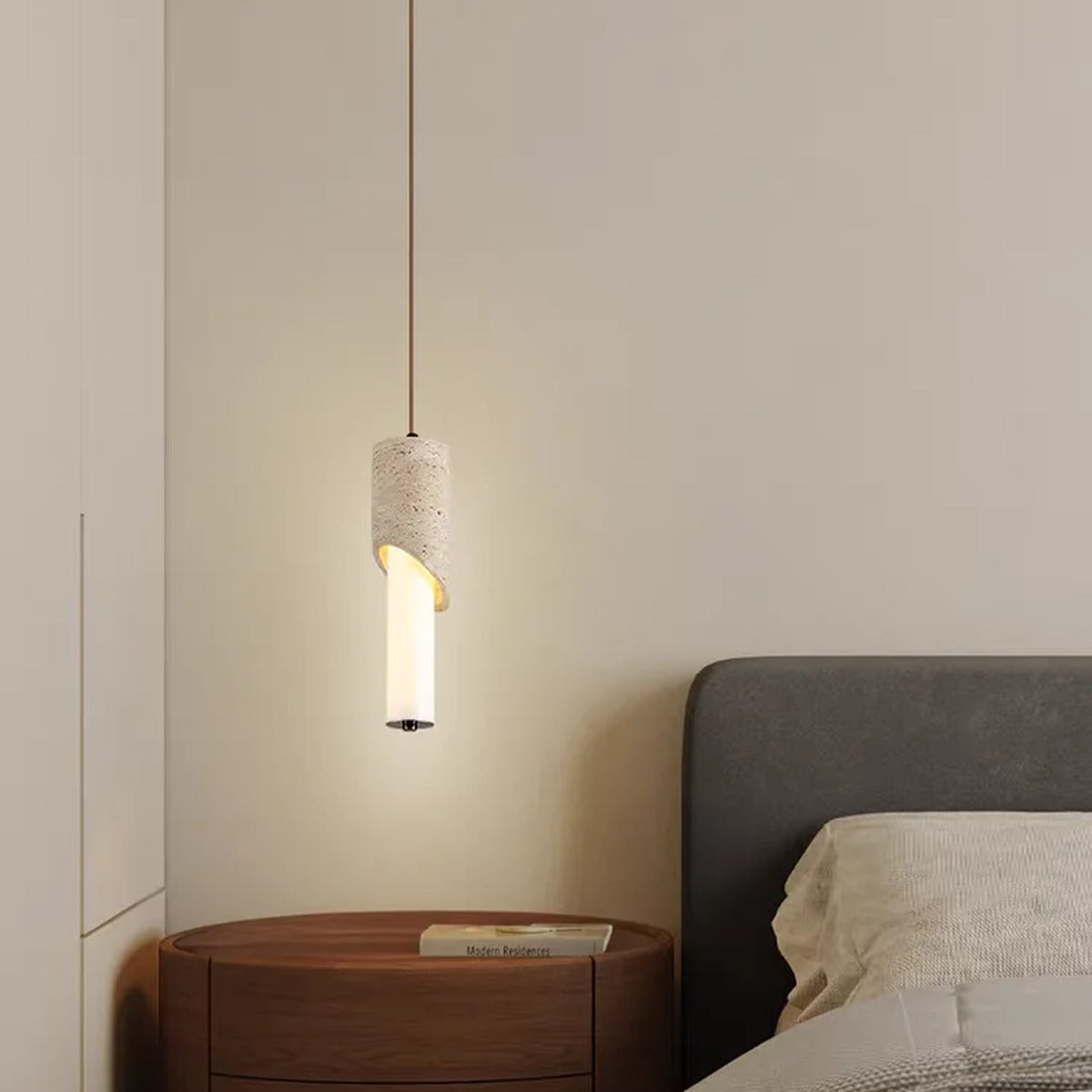 Honeyed Glow Pendant Light Ambrioth – Bedside Detail
