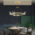 Sculptural Metal Ring Pendant Light Forixan – Butterfly, Lifestyle Dining Room
