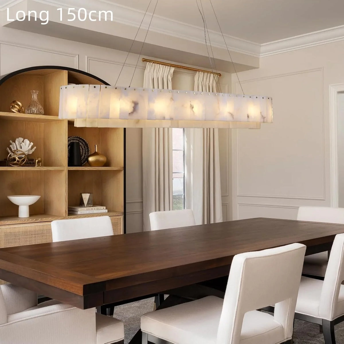 Hand-Cut Marble Panel Brass Ring Chandelier – Vestrax