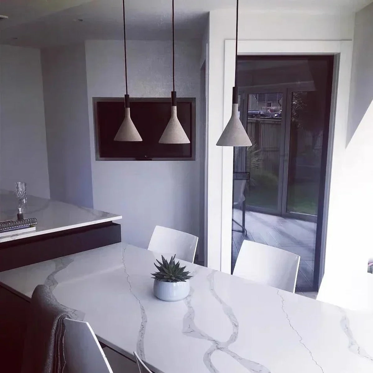 Concrete Nordic Sculptural Pendant Cemendris – Lifestyle View 2