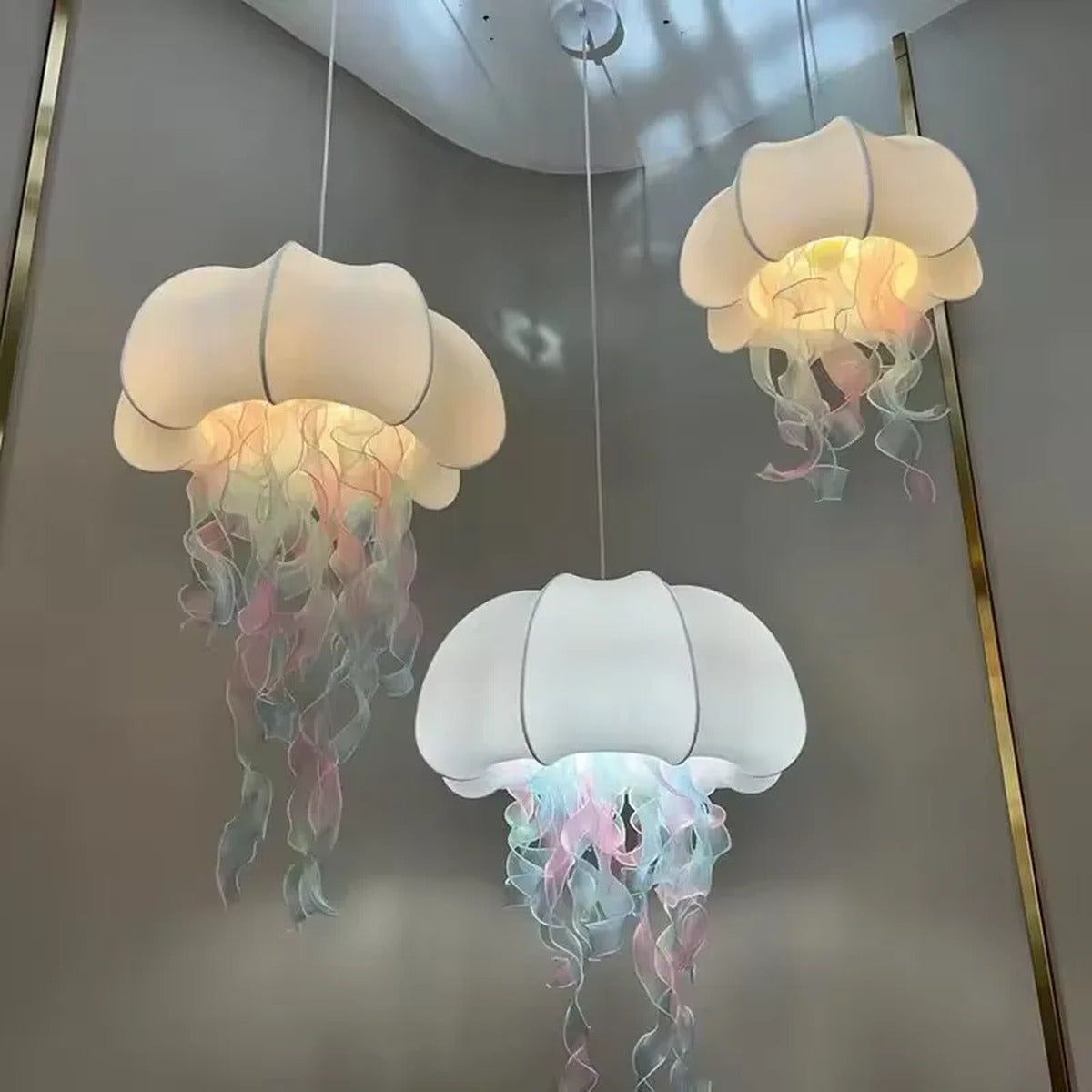 Organic Fabric Jellyfish Pendant Light – Welrix – Hero Shot