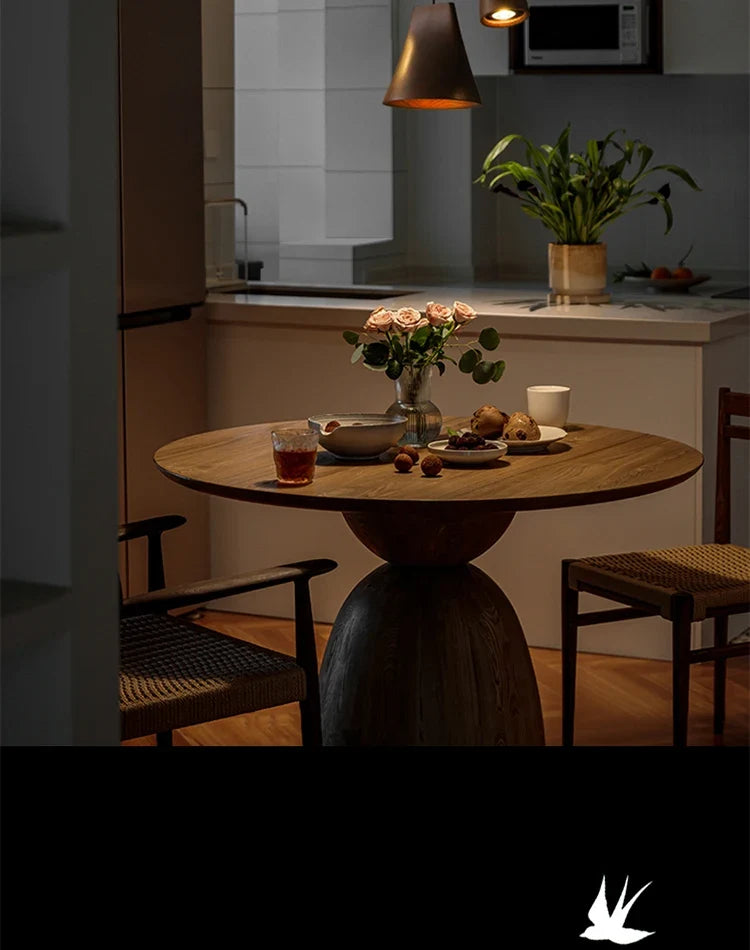 Solid Wood Sculptural Multi-Pendant Chandelier – Larven – Single Pendant, Light Wood, Lifestyle