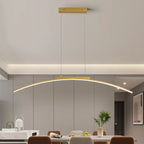 Architectural Gold Arc Pendant Light Curvanth – Lifestyle View 2