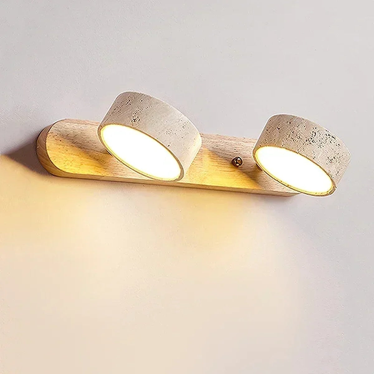 Japanese Marble Round Wall Sconce Shizenka – Lifestyle View 3