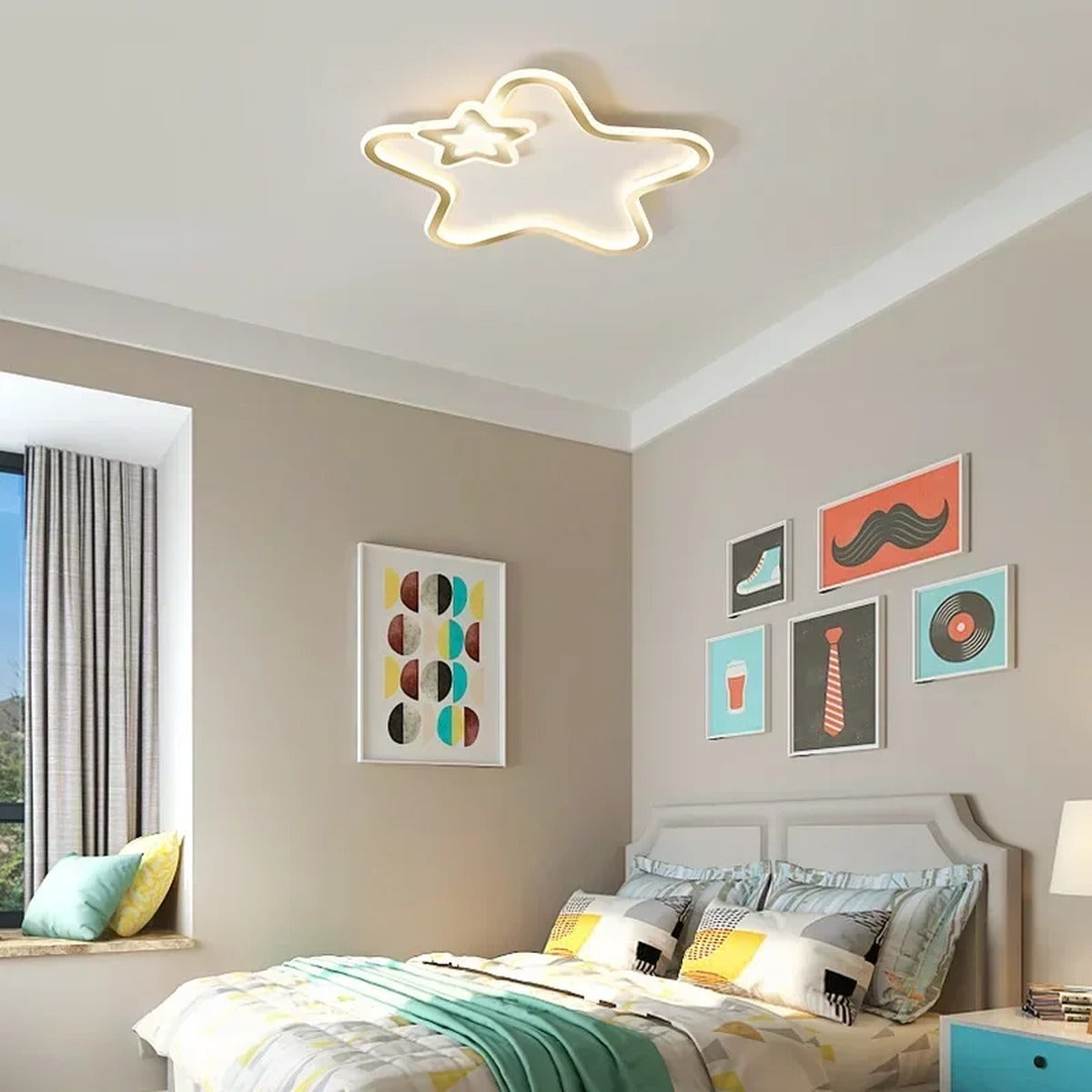 Intentional Living Gold Ceiling Light Velivorn – Lifestyle View 4