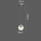 Sand-Textured Crystal Sphere Chandelier Orvenna — 1 Head, Silver