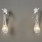Serengeti giraffe wall sconce, white finish, facing pair — detail
