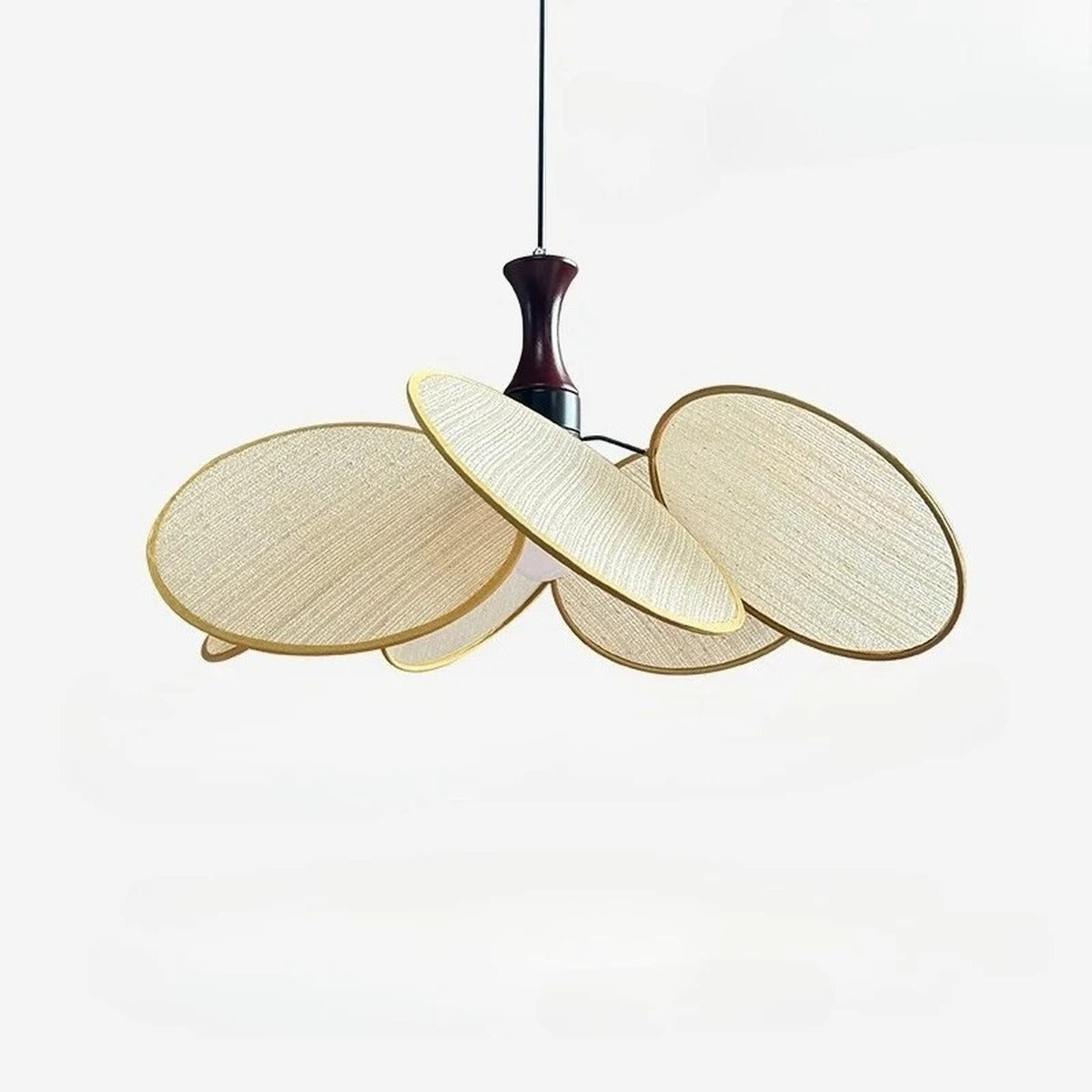 Woven Linen Petal Disc Pendant Light – Florenth – Product Detail 6