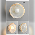 Uvrix natural jade stone wall sconce, White Marble finish