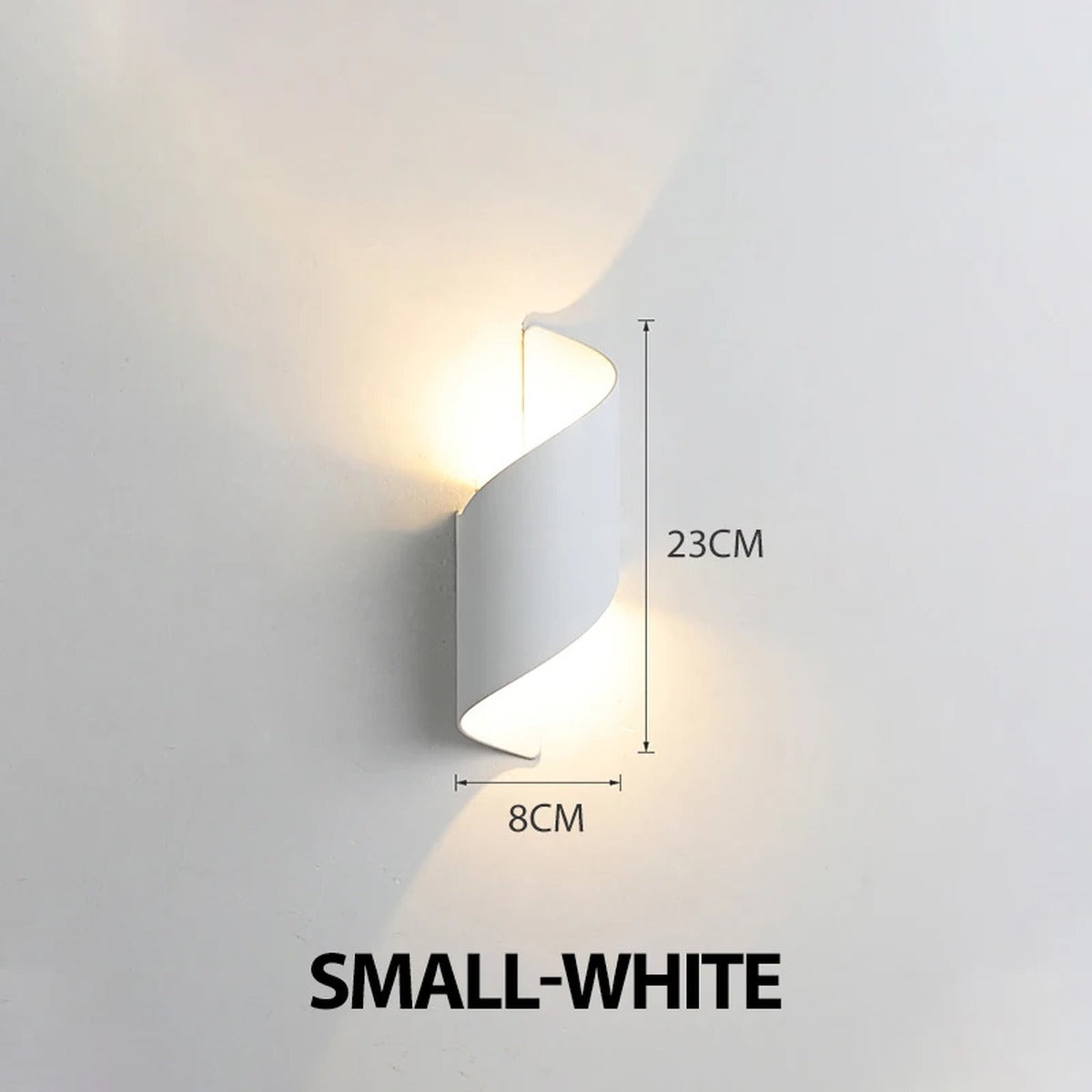 Cendrix spiral wall light — White, Small, 23cm