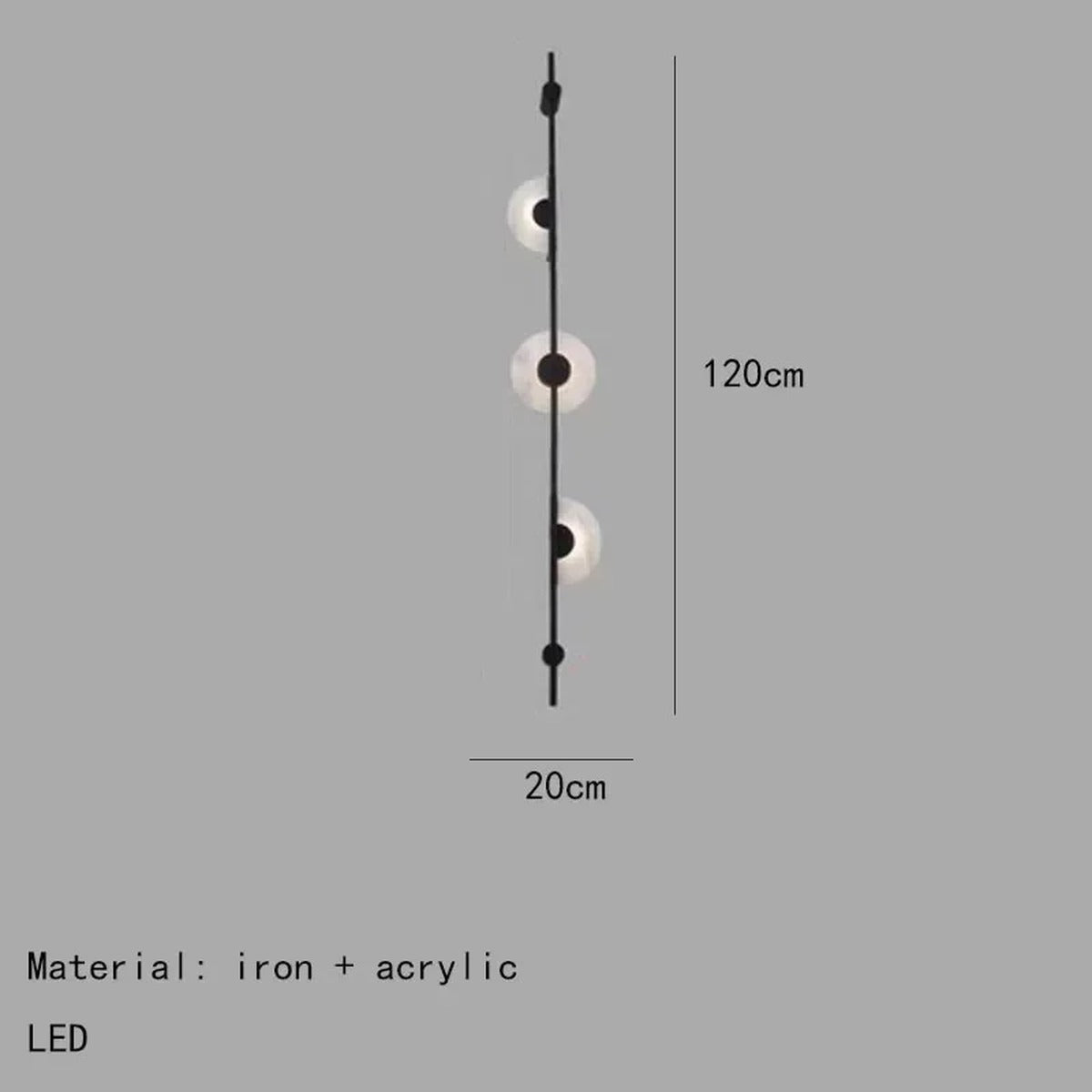 Moon Disc Vertical Pole Wall Sconce – Jevanto – Product Detail 7
