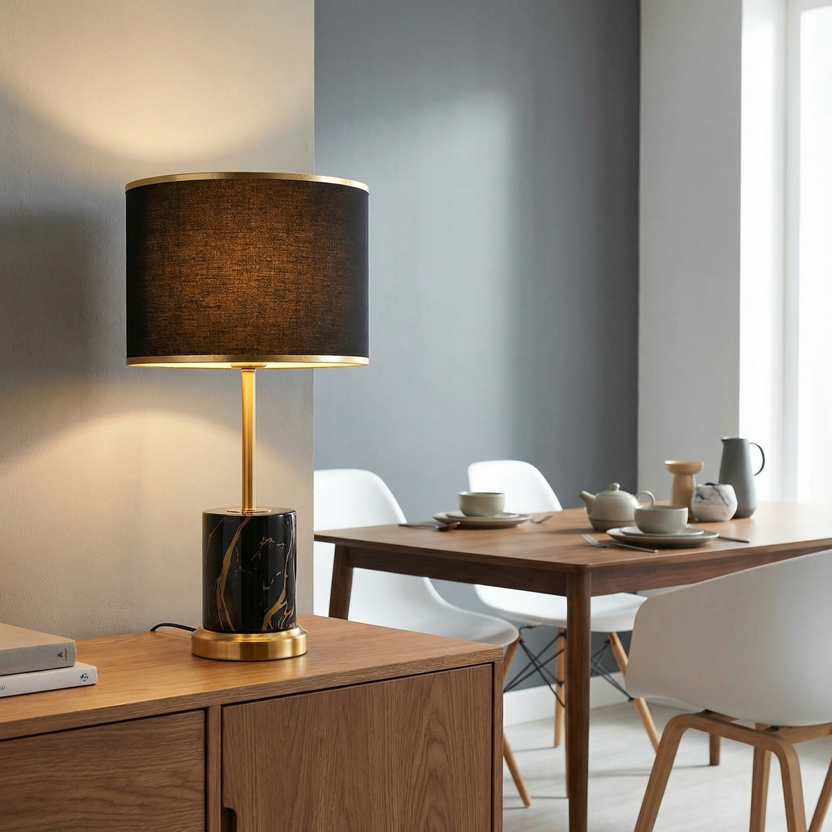 Premium Fabric Touch Bedside Lamp Cellon – Lifestyle View 2