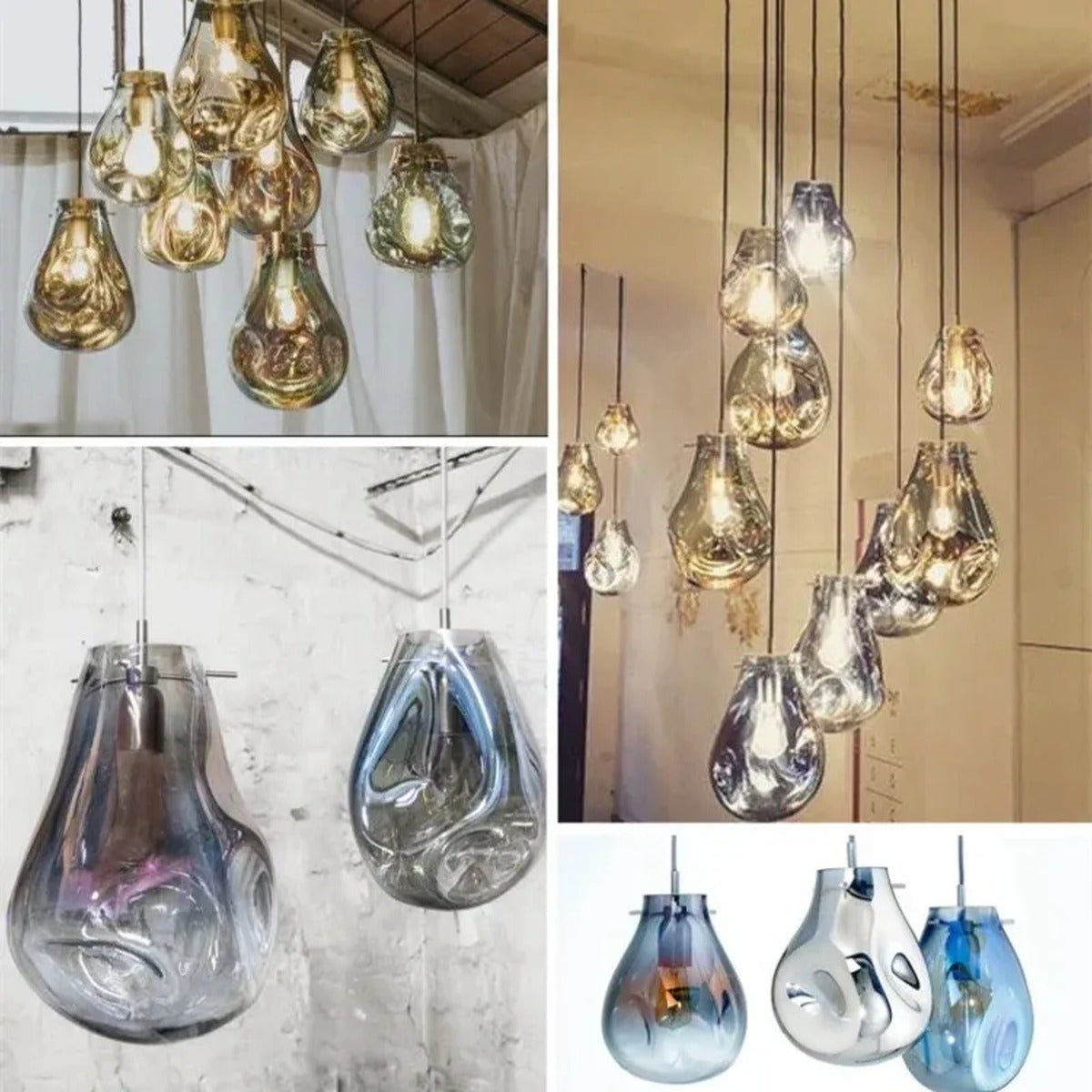 Varvenis Organic Glass Pendant Light – Finish Collage
