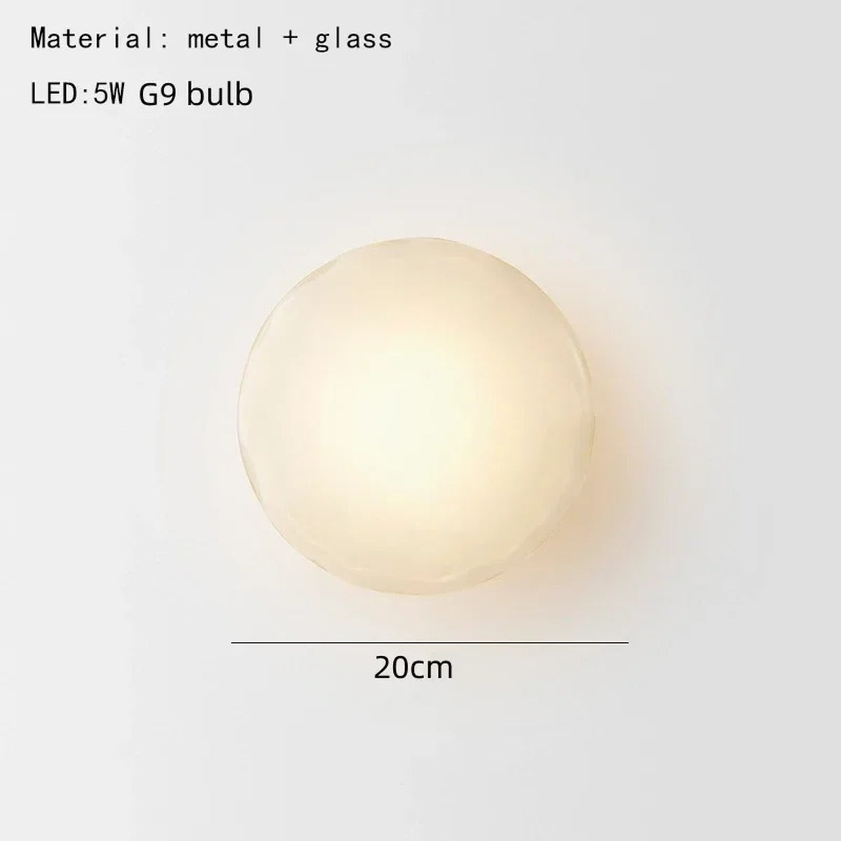 Minimalist Pendant Light Luxara — Style A — White glass