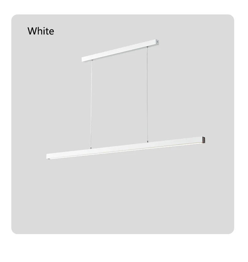 Slim LED Linear Bar Pendant Light – Zenithon – White Finish