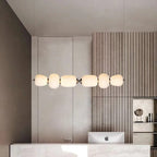 Linear 6-Globe Opal Cushion Chandelier – Gorvian – Lifestyle View 4