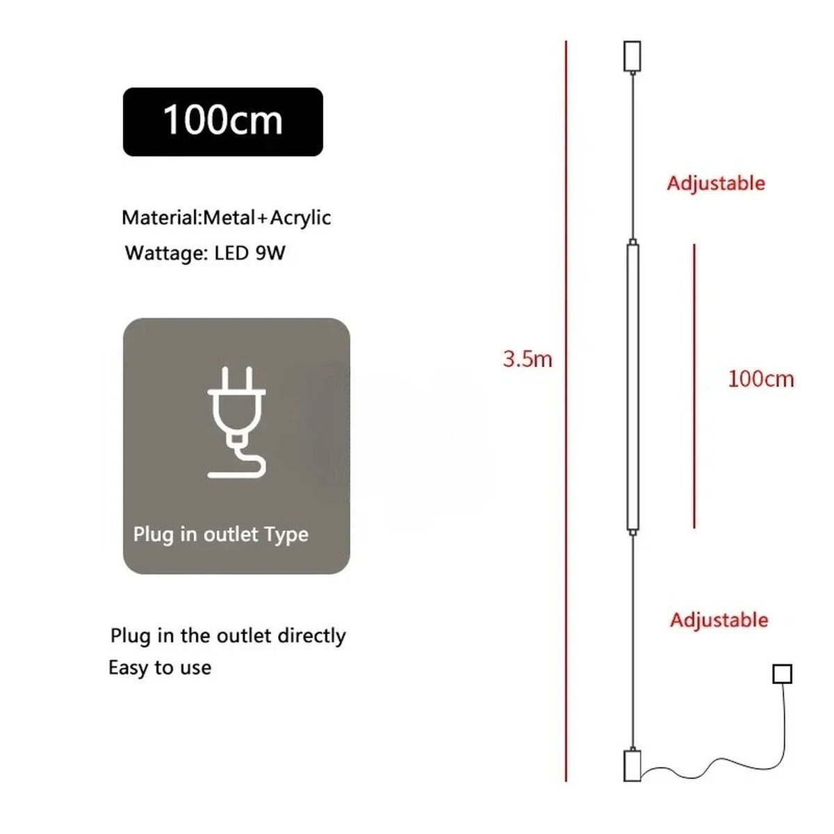 Slim Vertical LED Tube Pendant Light – Serenthis – Product Detail 15