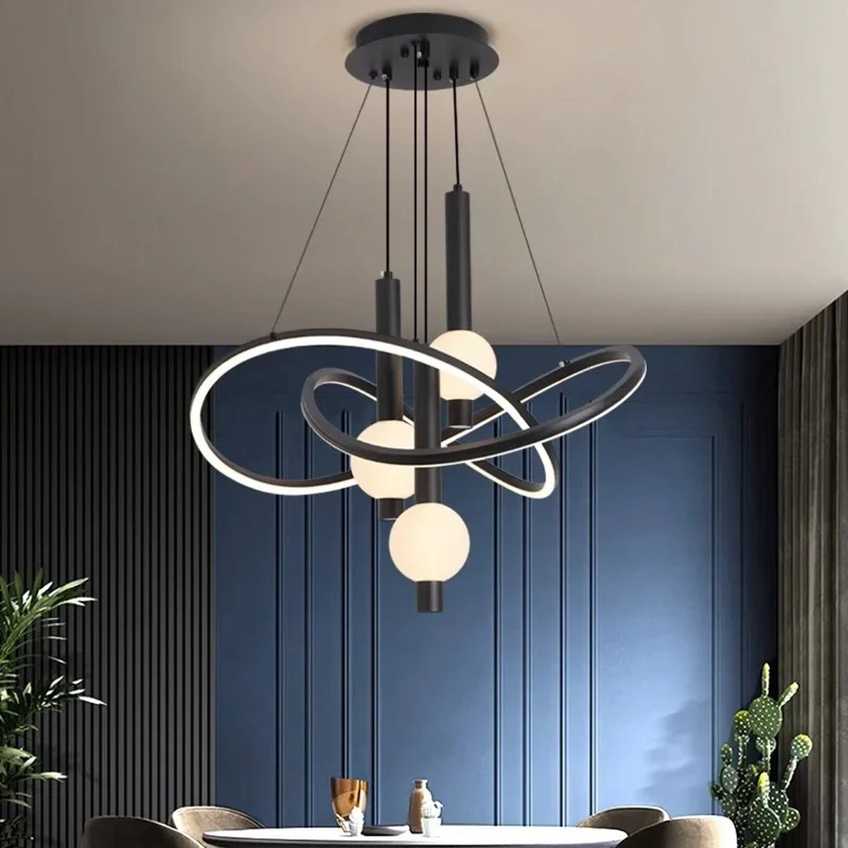 Modern Gold Ring Chandelier Lumathon – Lifestyle View 2