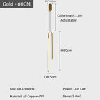 Modern Chandelier Praindra — Gold-D8.5xH60cm
