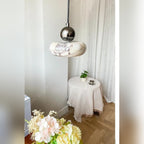 Sculptural Marble Pebble Pendant Light – Valorinth – Lifestyle View 2